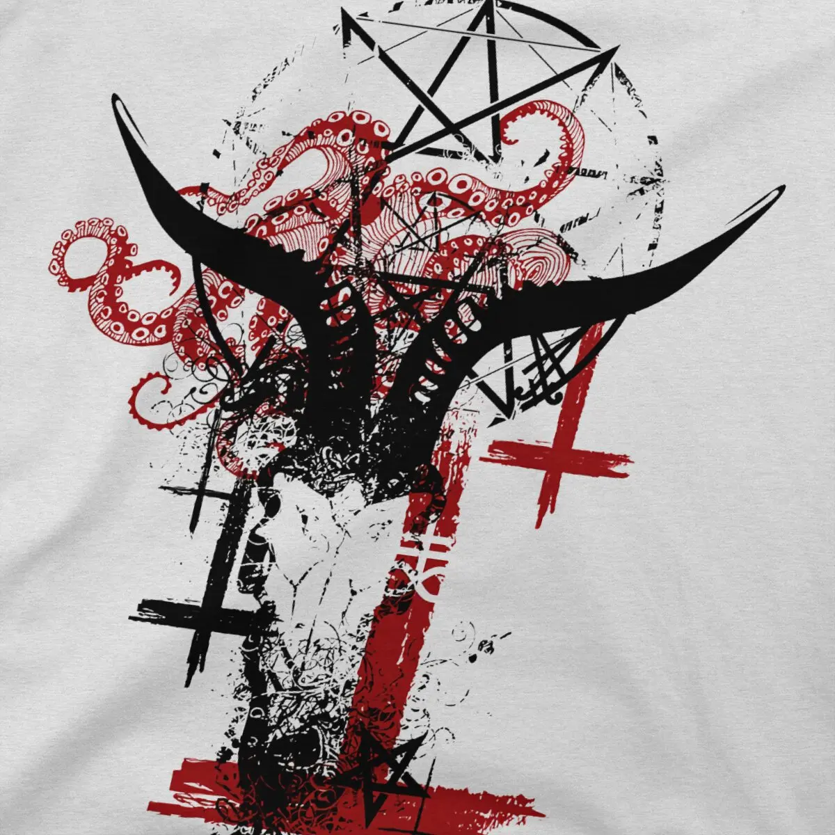 Goat Skull Demon Tentacle Unique TShirt Baphomet Satan Lucifer Leisure T Shirt Summer T-shirt For Men Women