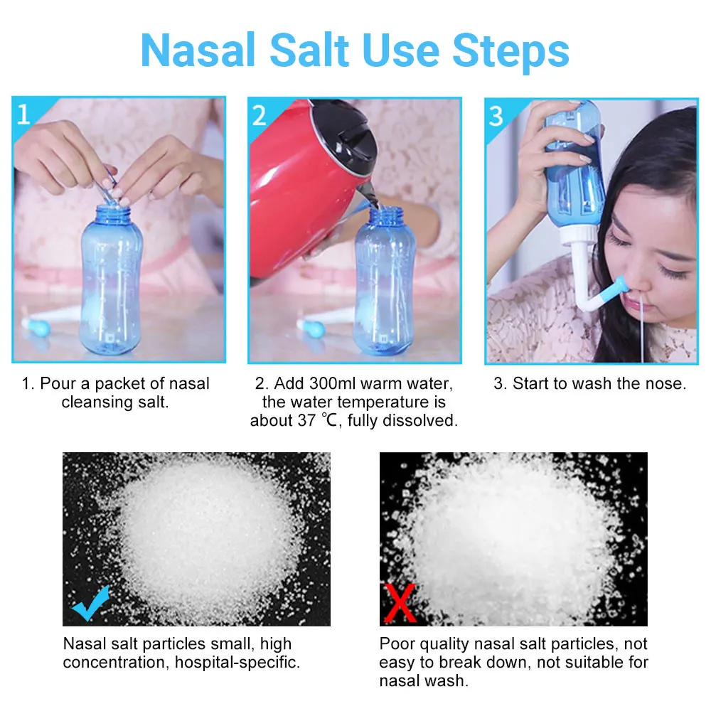 4.5/2.7g Nasal Wash Salt Rinse Allergic Rhinitis Relief Nose Cavity Protector Irrigation Nose Cleaner Salt for Adults Children