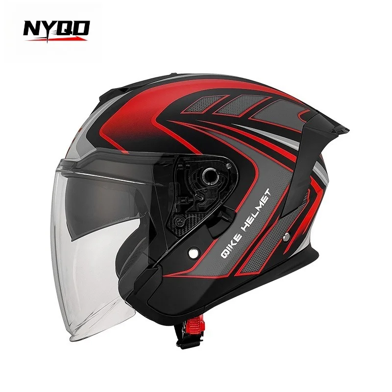 3/4 Open Face Motorcycle Helmet with Large Rear Spoiler DOT Certified Safety Ventilated for Motorbike Bike Daily Commute Riding