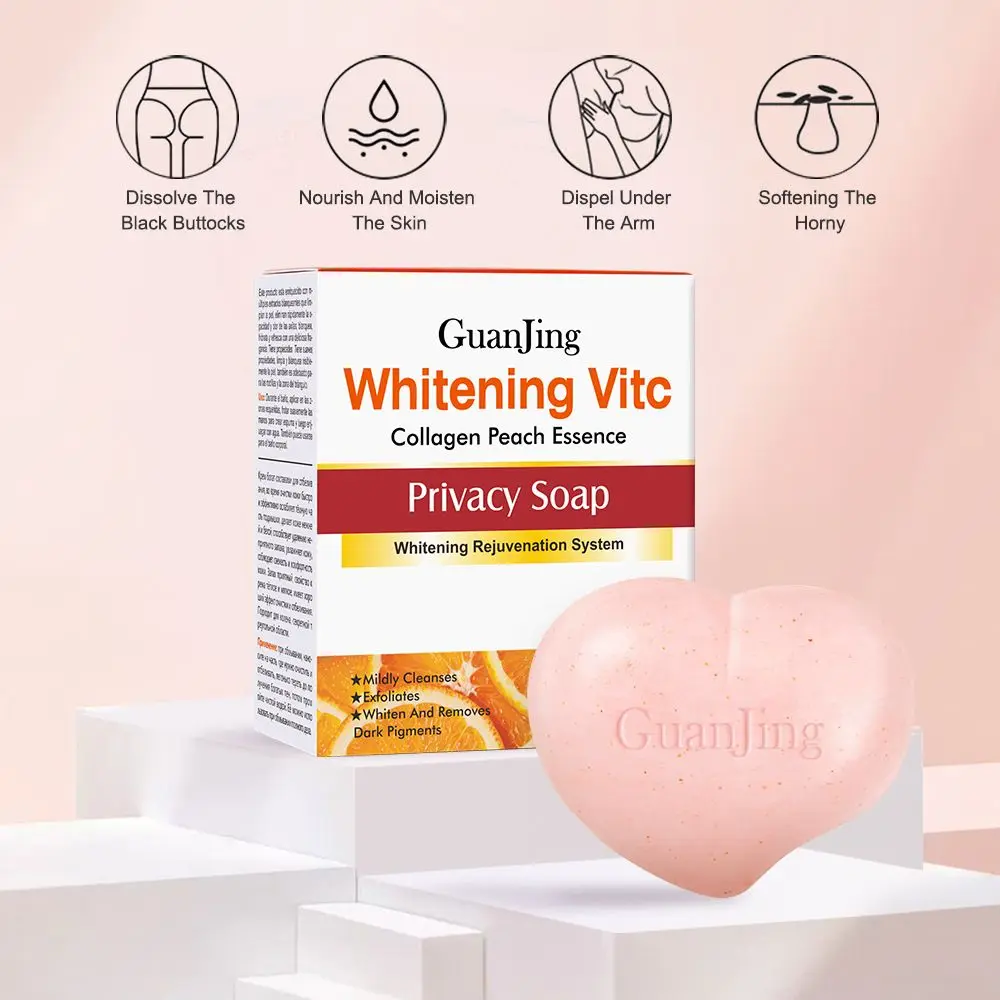 Vitamin C Body Whitening Handmade Soap Butt Underarm Knee Bleaching Soap Removal Dark Removal Dead Skin Moisturize  Body Care