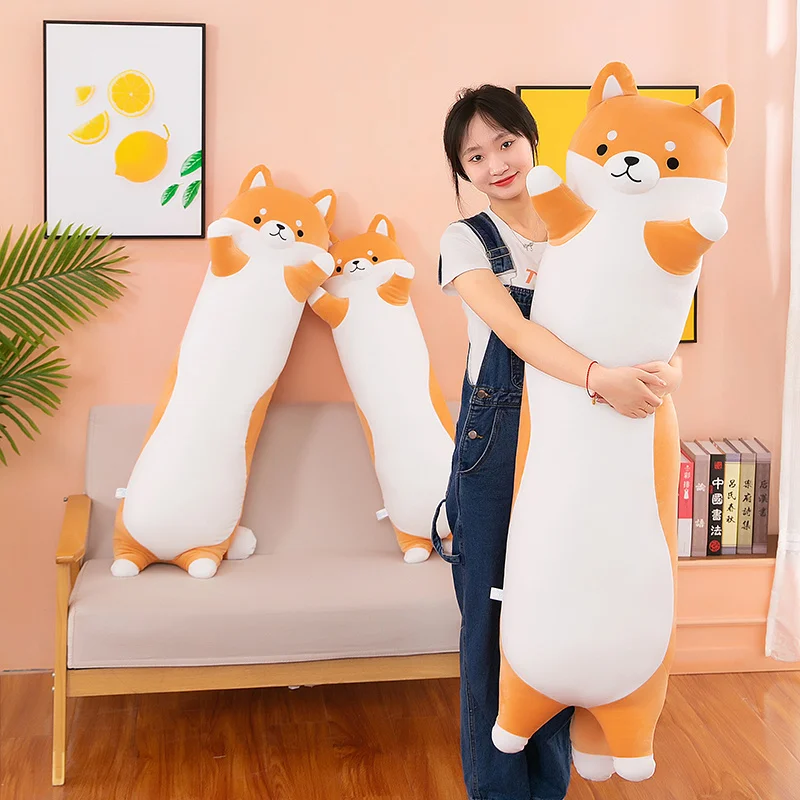 110cm gigante lungo Shiba Inu cane peluche cuscino di tiro farcito morbido animale Corgi Chai cuscino Kawaii compleanno regalo di san valentino