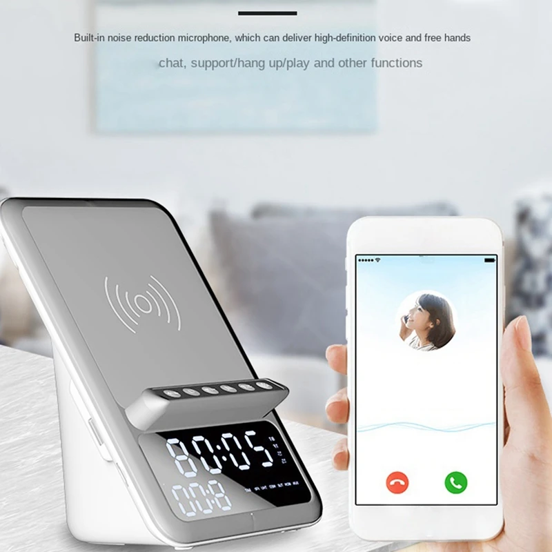 1Set Bracket Fast Charge Charger Bluetooth 5.0 Audio Multifunctional Wireless Charger Grey