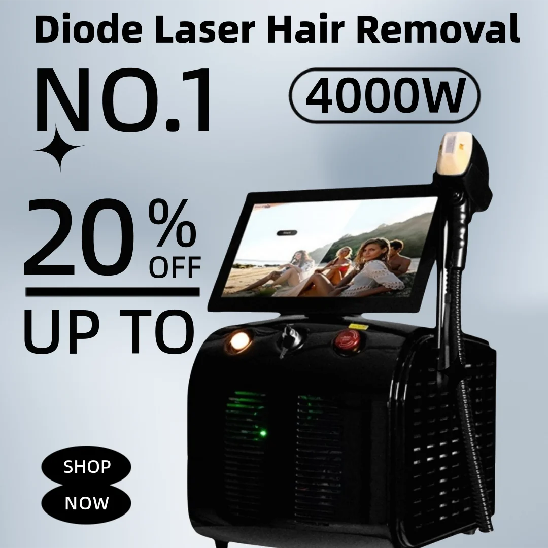 

2025 Portable Soprano Ice Titanium Laser Hair Removal Device: 4000W Power Four-Wave Hair Removal System, Salon 808 Diode Hair Re