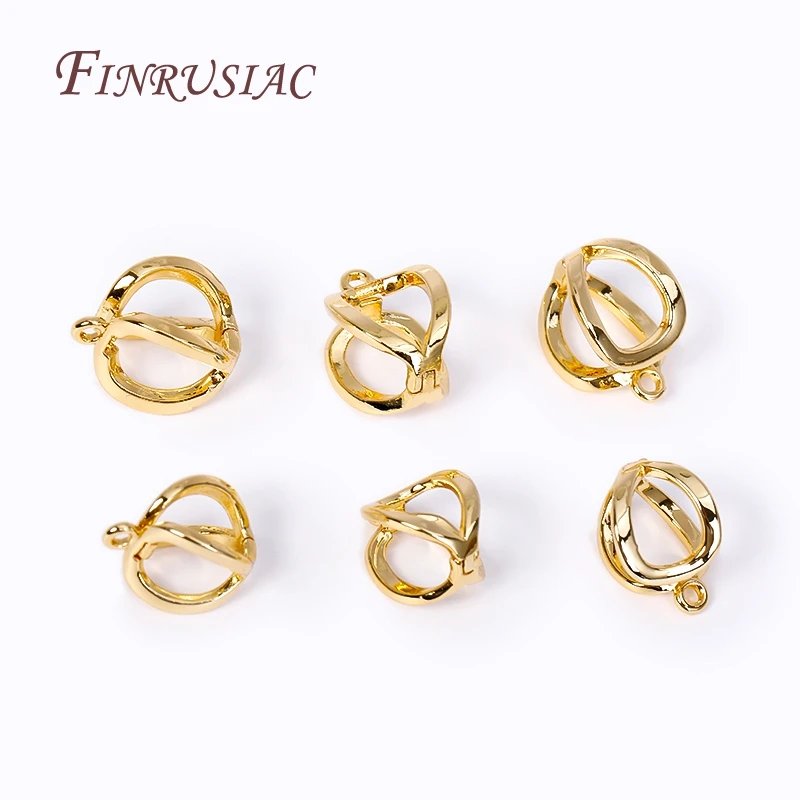 2 Sizes 18K Gold Plated Pearl Enhancer Clips Pendant Bail Connector Clasps For DIY Necklace Bracelet Jewelry Making