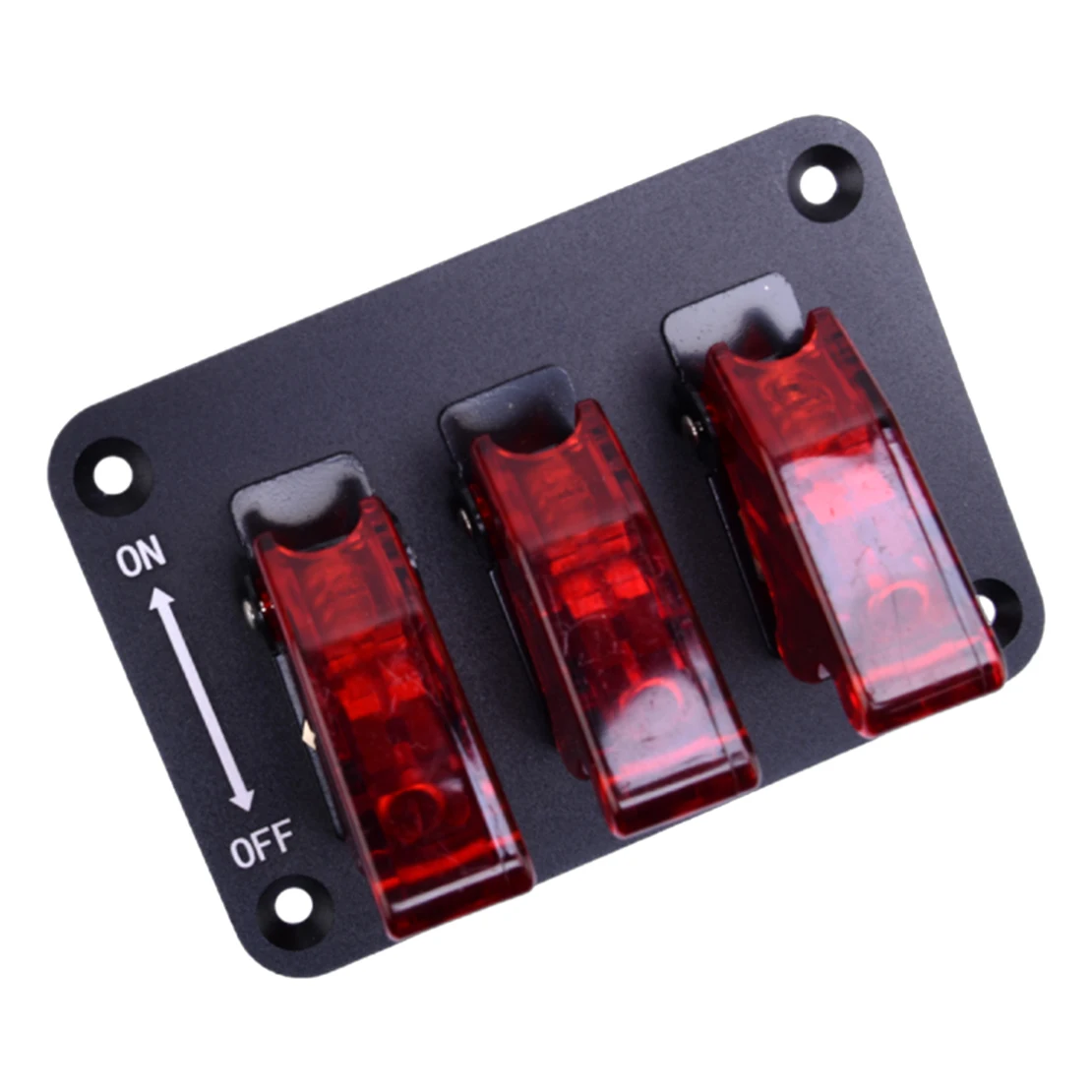 

12-24V 3-Gang Circuit On Off LED Rocker Ignition Toggle Switch Panel Breaker Universal for Car Truck Bus Marine Boat Yacht RV