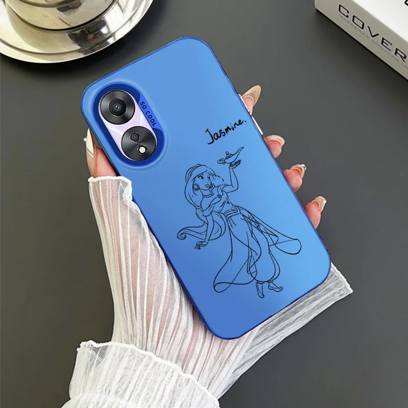 Disney Jasmine Princess For OPPO A 31 37 38 55 57 58 74 76 78 94 98 Reno 6 7 8 Z T Pro Colorful Phone Case Soft Funda Silicone