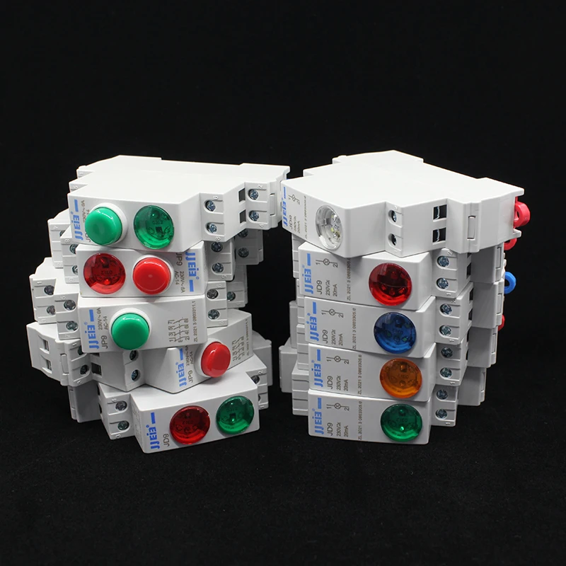 

12PCS LED Signal Lamp ND9 Series AC/DC 230V 24V 220V Pilot Lights Din Rail Mount Indication Light RED Lamp Push Button Switch
