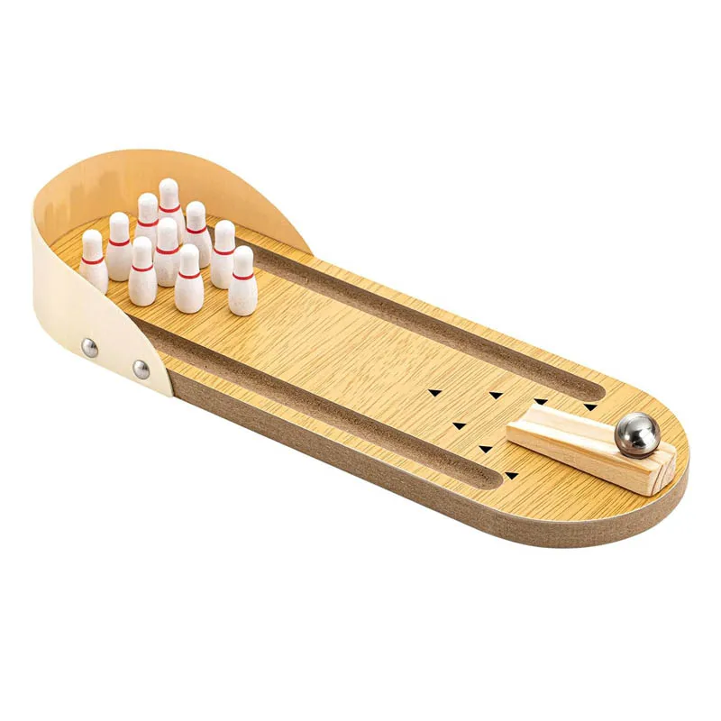 Mini Wooden Desktop Bowling Game Adults Children ADHD TADH Anxiety Fidget Stress Relief Toys Juguetes Ansiedad