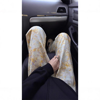 Quick Dry Casual Pants Unisex Sporty Style Polyester Fiber Long Trousers for Spring And Autumn High Waist Loose Fit Printed