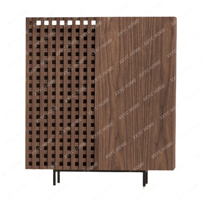 ML  minimalist black walnut paint side cabinet  creative multi-function