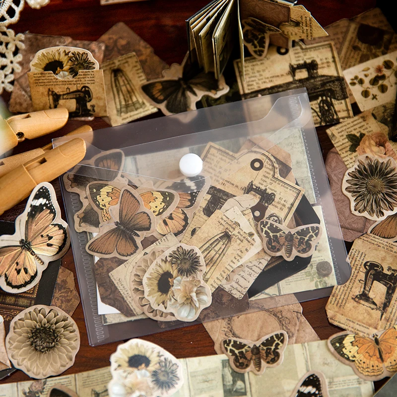 Pocket Age Series Retro Paper Memo Sub, Creative Decoration, DIY, 8PCs