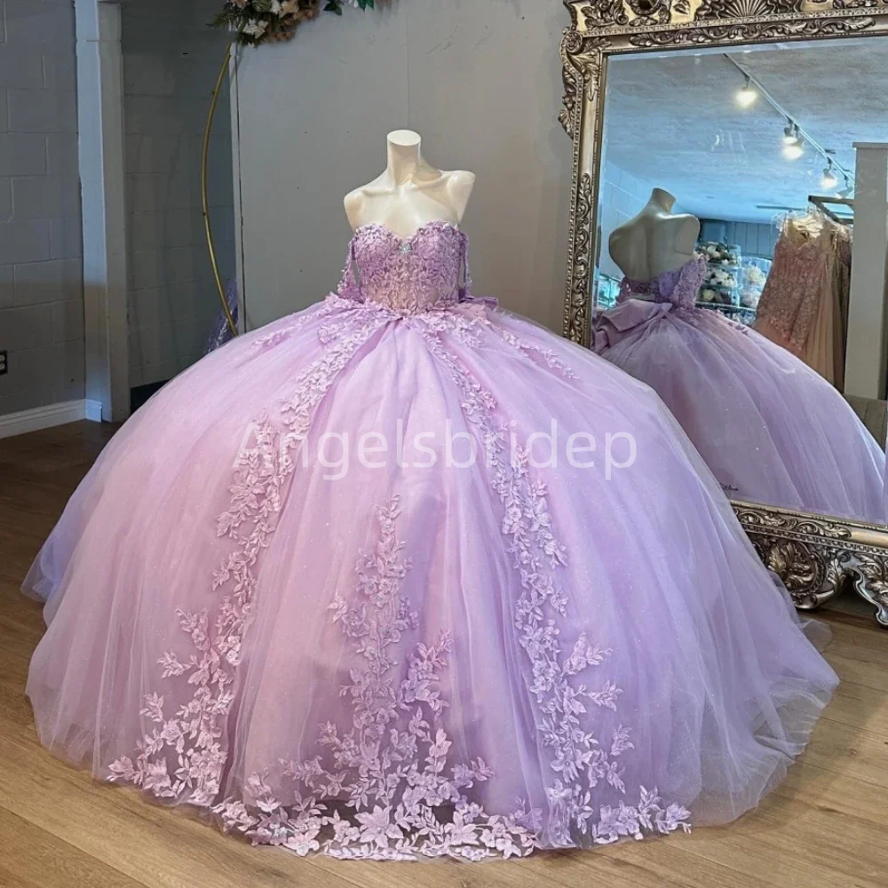 

Angelsbride Pink Ball Gown Quinnceanera Dresses With Gold Appliques Beading Spaghetti Straps Evening Party Vestidos De Fiesta