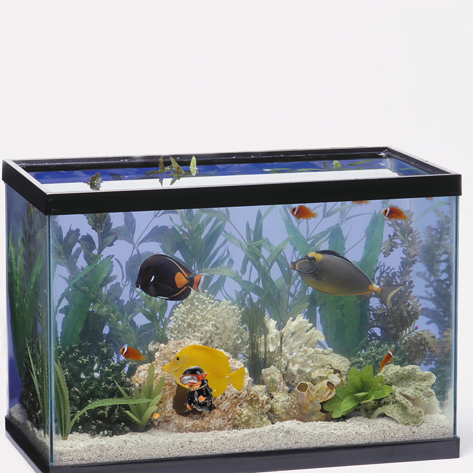 

PVC Diver Decorations for Fish Tank Aquarium Black Wear Resistant Model Long Lasting Safe Corrosion Resistant No Sharp