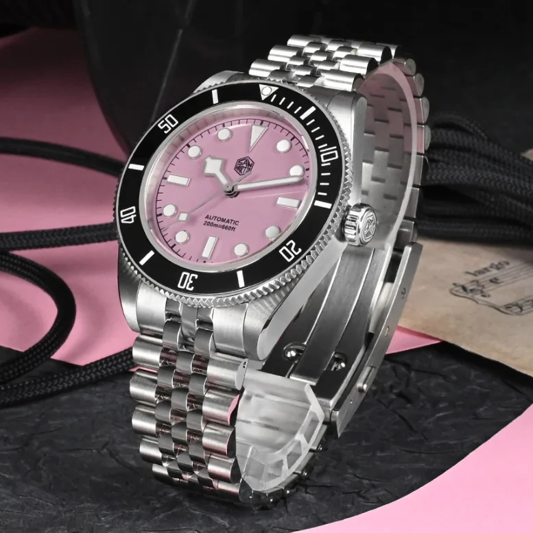 

San Martin Мужские автоматические часы 40 мм Diver Механические наручные часы 20ATM Водонепроницаемые BGW-X1 Светящийся сапфир NH35 Керамический безель