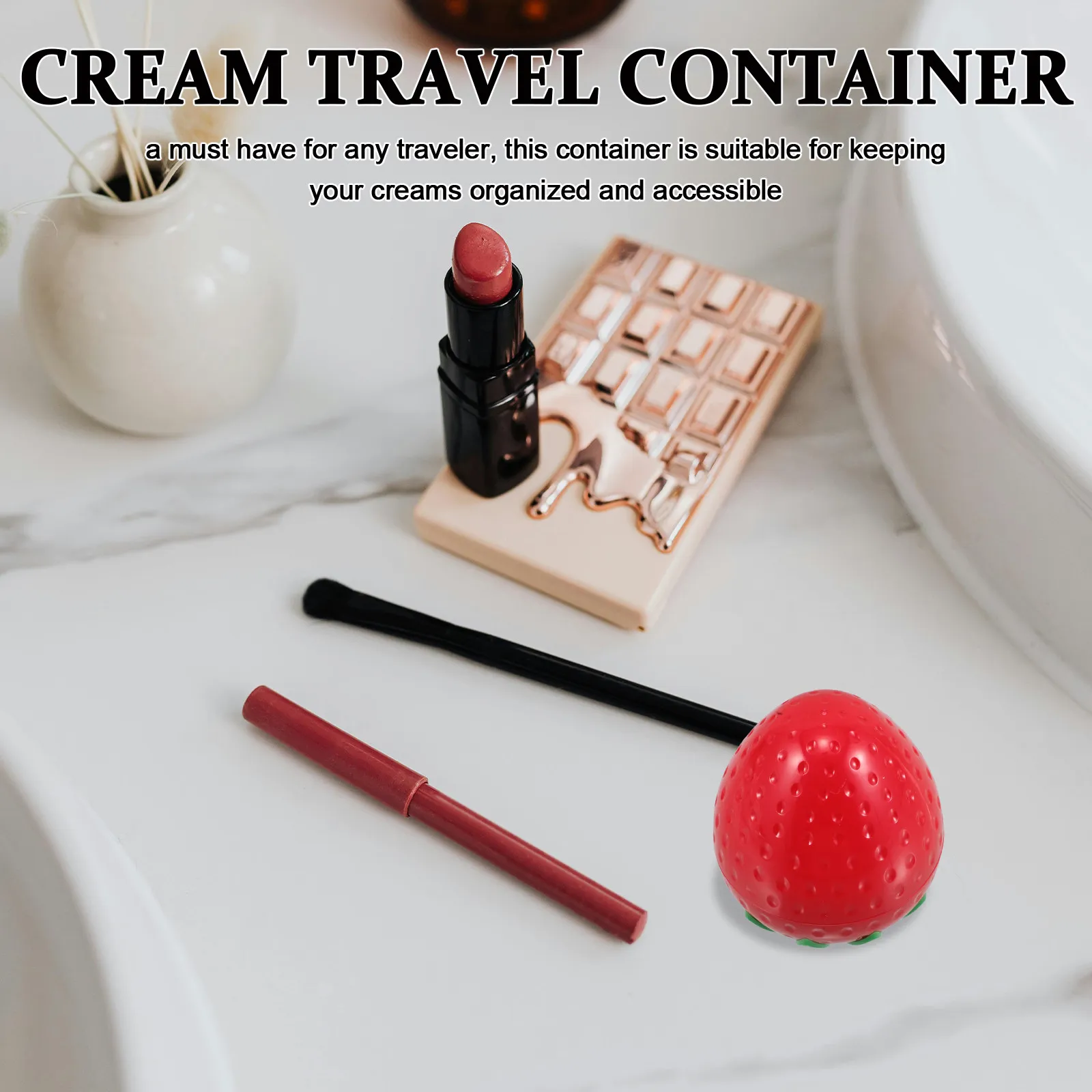 

Cream Travel Container Strawberry Shape Small Portable Jar Refillable Face Cream Case Travel Makeup Lotion Bottle