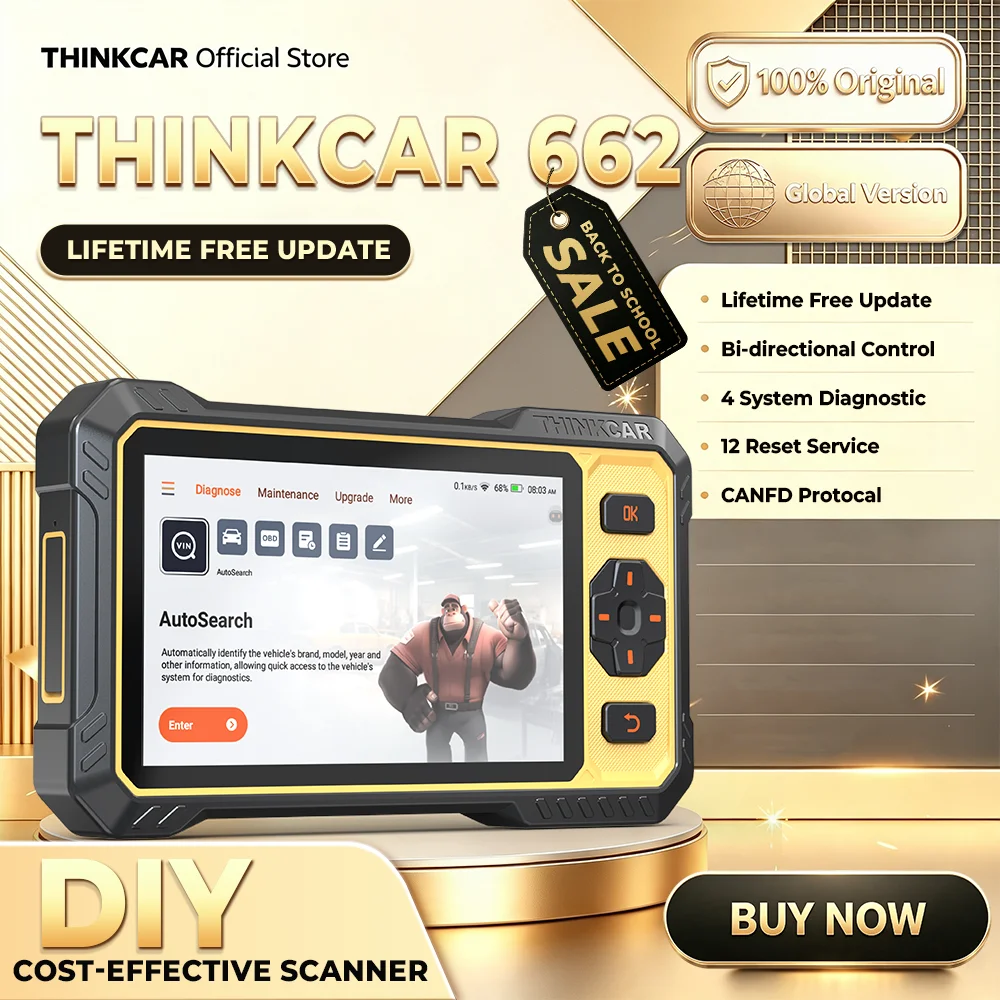 THINKCAR ThinkScan 662 Bi-directional Scan Tool CANFD Obd2 Scanner Car Diagnostic Tool Automotivo Code Reader 12 Reset Life Free