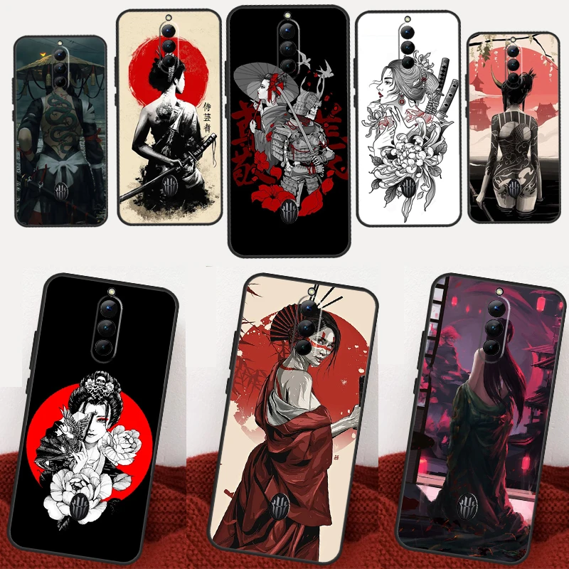 Samurai Warrior Geisha For Red Magic 8 Pro Plus Phone Case For Red Magic 6 7 6S 7S Pro 6R 5S 5G 8S Pro Plus Cover