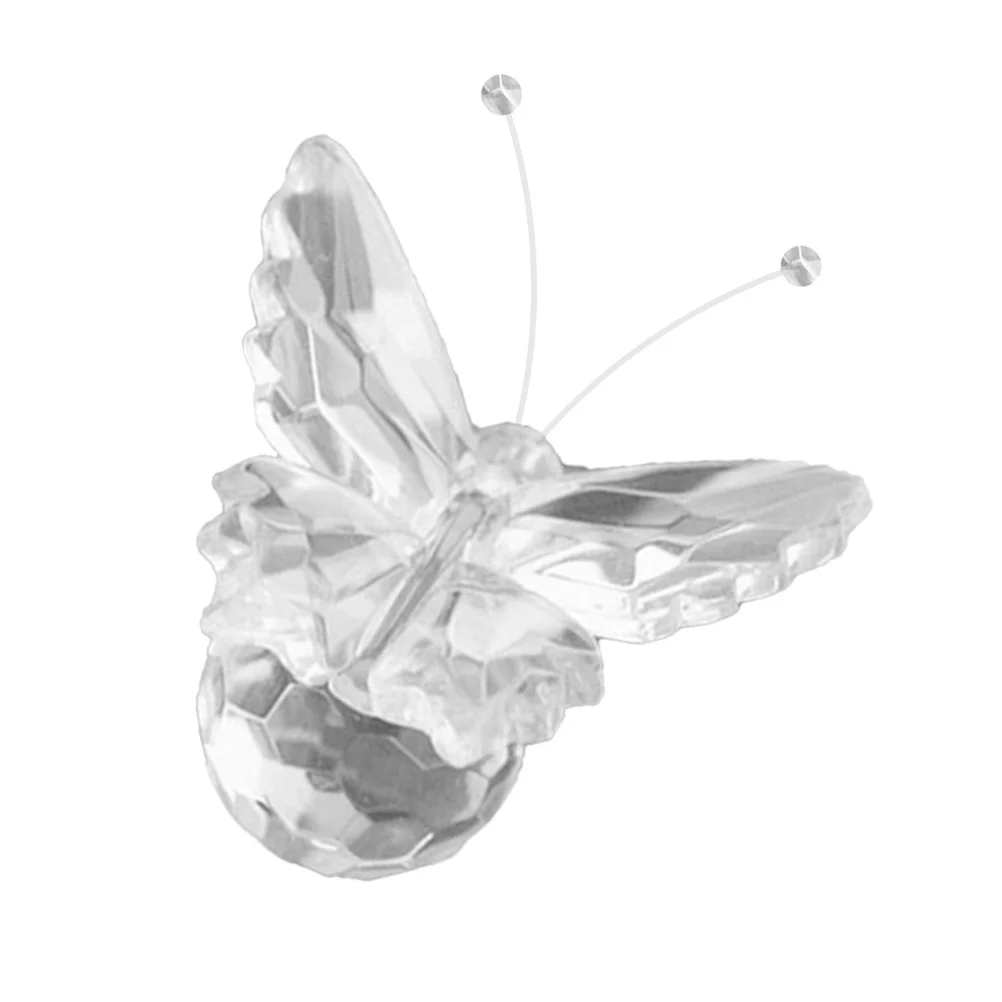 

Crystal Flying Butterfly Clear Sculpture White Crystal Decoration Romantic Home Office Car Party Ornament Wedding Souvenir