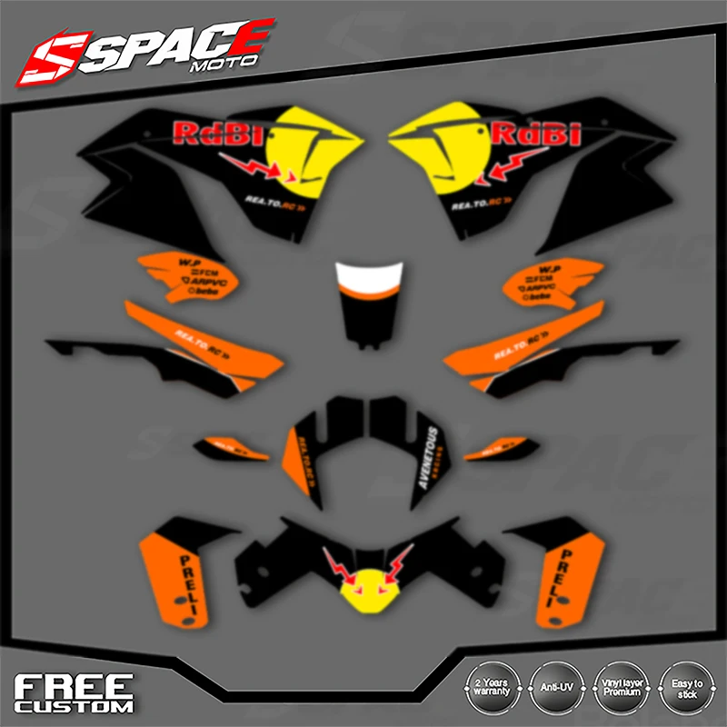 

SPACE Custom Motorcycle Graphics For KTM 2017 2018 2019 2020 ADV1290-R-S 17-20 ADV1290 Decal Stickers Kits 002