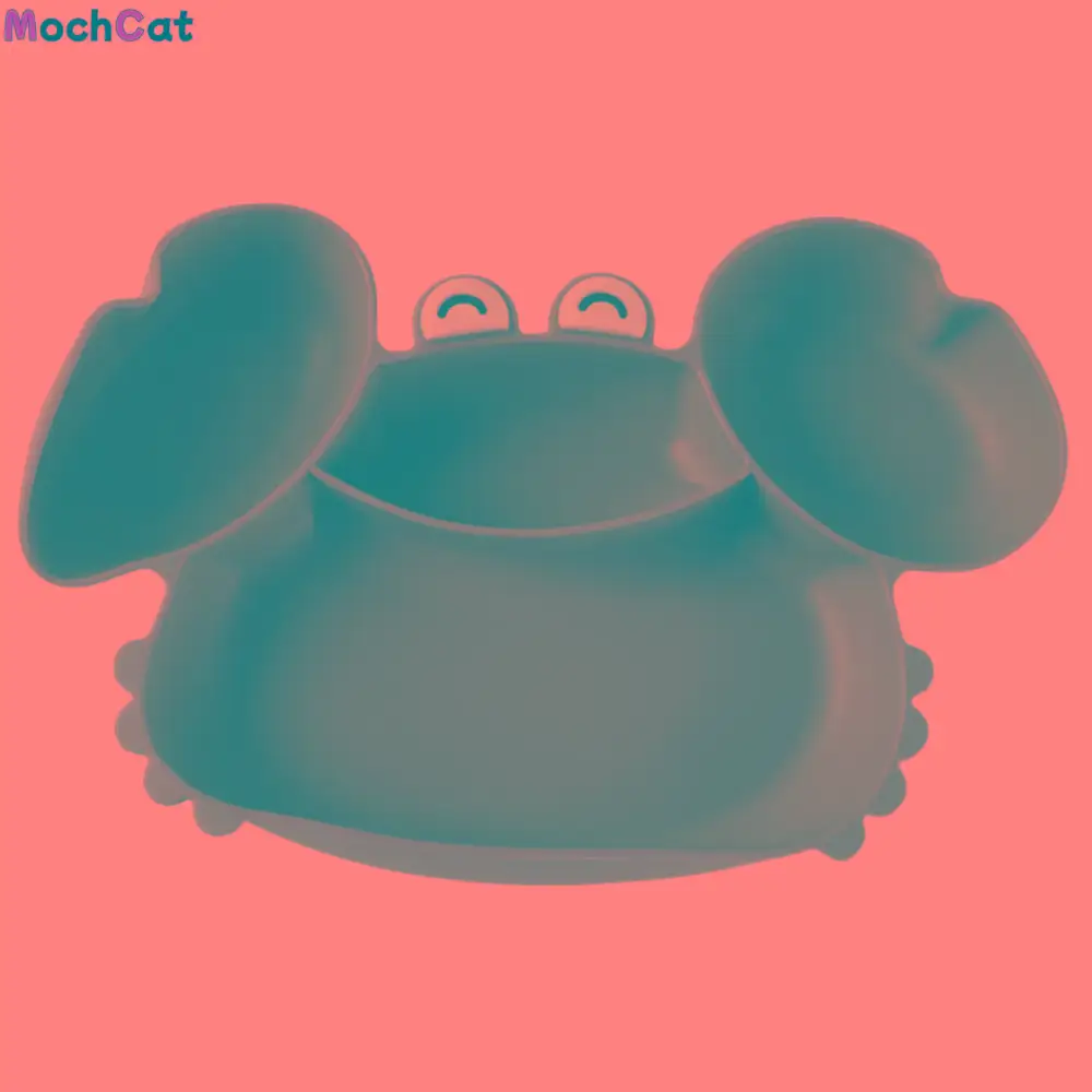 

Портативные детские силиконовые миски с присоской в виде краба, водонепроницаемая гибкая детская обеденная тарелка с отделением, мультяшная защита от падения