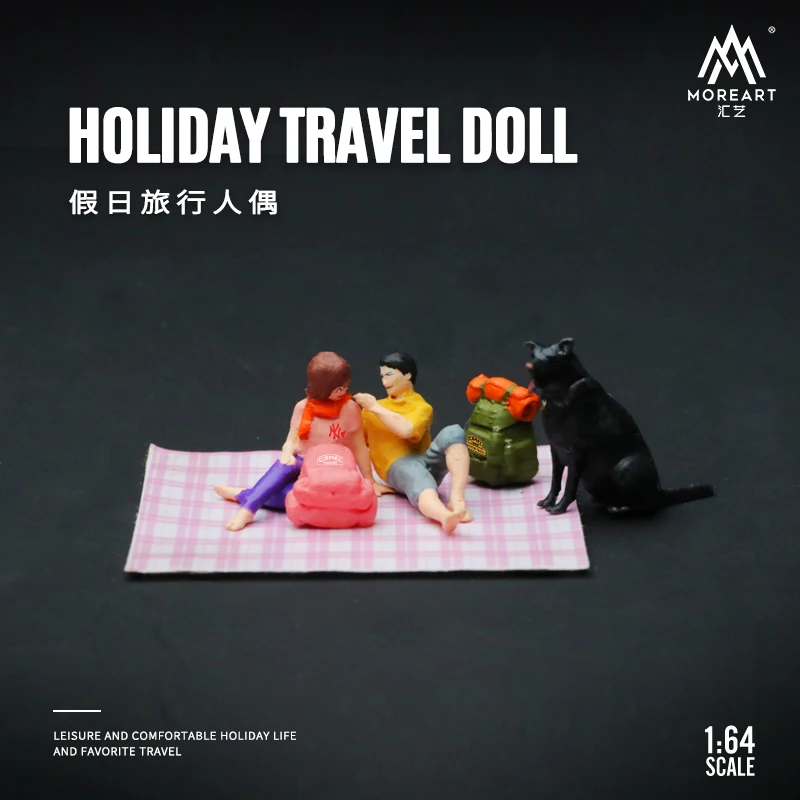 MoreArt 1:64 Toy Model Figure Holiday traveler Display Set di bambole in resina