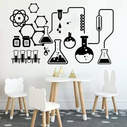 Science Chemical Vinyl Wall Decal Lab Decor Scientist Chemistry Wall Stickers Decoration School Classroom Modern Wall Paper Y350