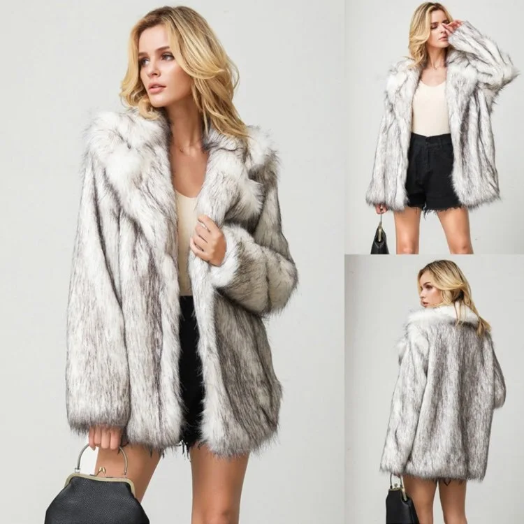 

New Women's Fur Coat Fur Casual Warm Large Size Loose Fit Long Sleeve Hooded Commute Style Fashionable Artificial Leather...