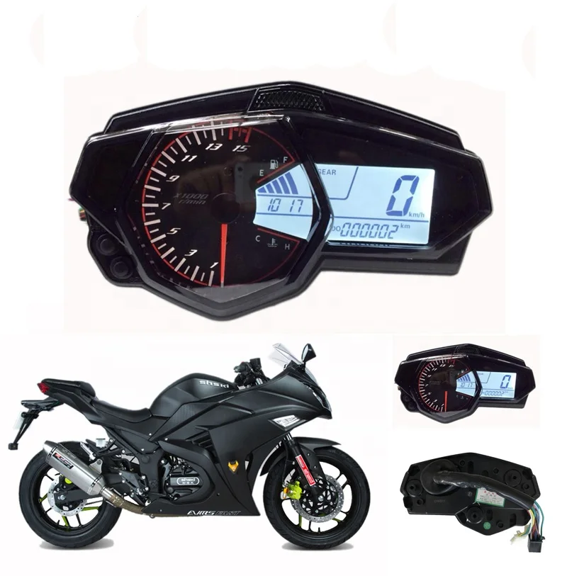 

15000 RMP Motorcycle LCD Meter Speedometer for YAMAHA YZF R3 Adjustable Water Temperature Meter Oil Gauge 199 km/h