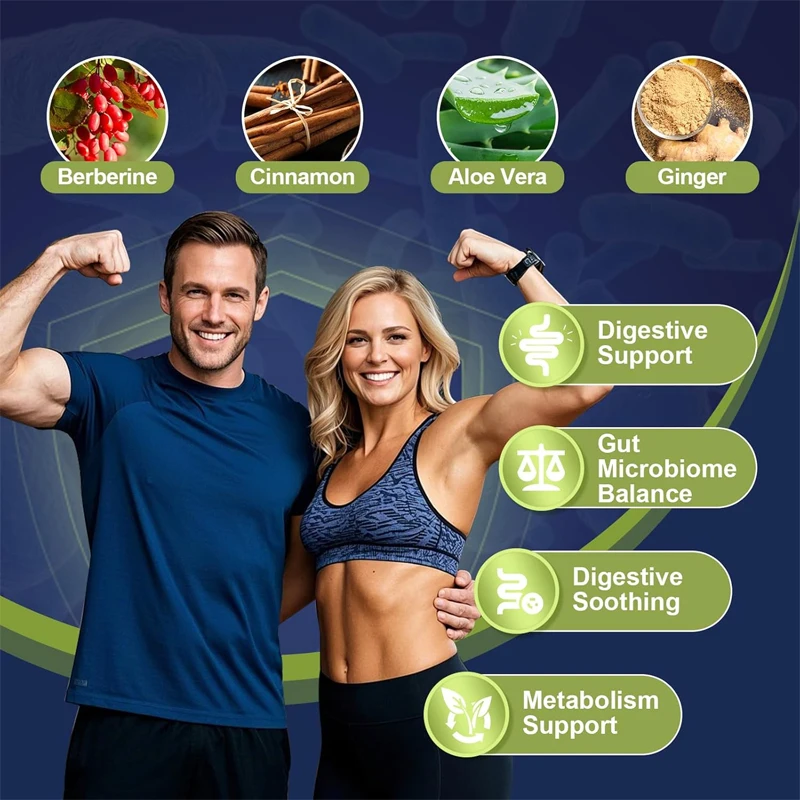 Probiotic and digestive enzymes promote digestive health,with 80 billion colony units of probiotics supporting intestinal health