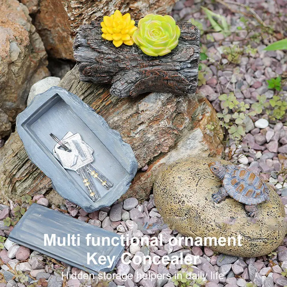 Sight Secret Rock Stone Shape Spare Key Safe Box Waterproof Hidden Storage Compartment For Home Outdoor Garden RV Key Safes