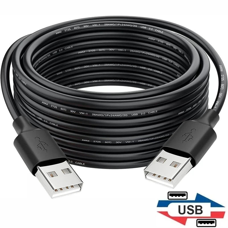 USB A To USB Extension Cable Male To Male High-speed Data Transfer Wire Cord for Webcam USB Keyboard Radiator Flash Drive