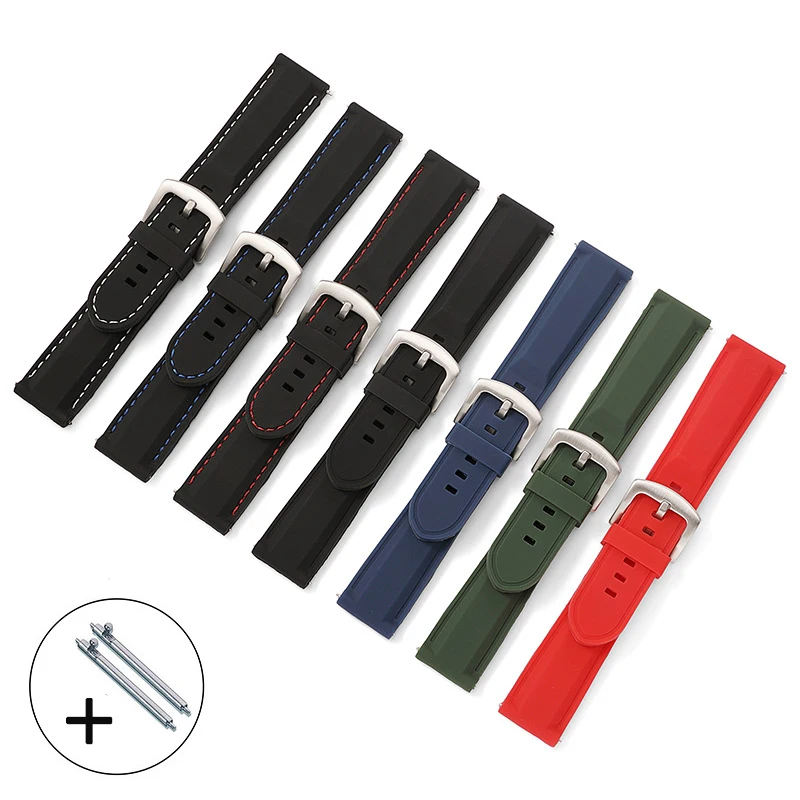 Uhrenarmband 18mm 20mm 22mm Universaluhr Silikongürtel Sport Wasserdichtes Armband Schnellverschluss-Uhrenarmbänder UTHAI