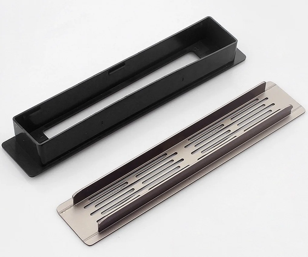 2Pcs Aluminum Rectangular Cabinet Air Vent Grille Cover With Plastic Back Trim