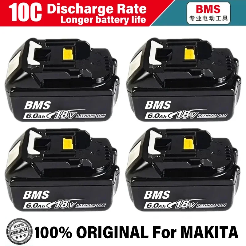 

For Makita 18V 6AH Rechargeable Power Tools Battery 18V for Makita with LED Li-ion Replacement LXT BL1860B BL1860 BL1850 Charger