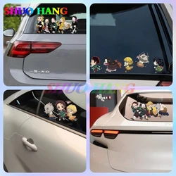 Funny Demon Slayer Running Car Stickers Trunk Windows Anime Decal Personality Camper Car Accessories Vinyl Truck