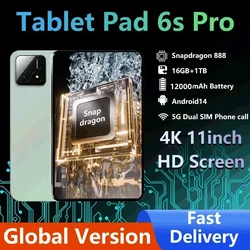 2024 Global Version Original Pad 6S Pro Android 14 Tablets 12000mAh 11inch HD 4K 16GB+1T 5G Xiao Dual SIM Bluetooth WiFi Tablet