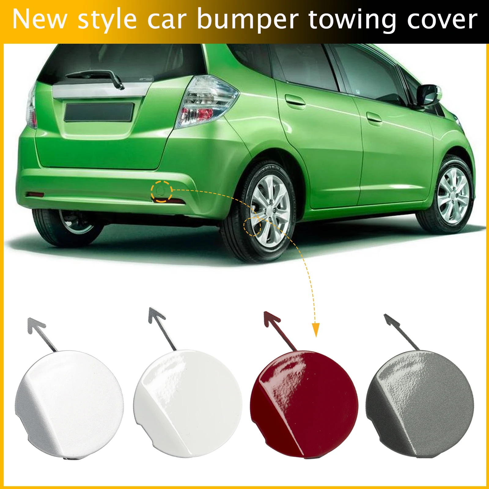 

Rear Bumper Tow Hook Cap Towing Eye Cover For Honda Jazz Fit GE6 GE8 2012-2014 71504-TF0-900 71504TF0900 Car Accessories