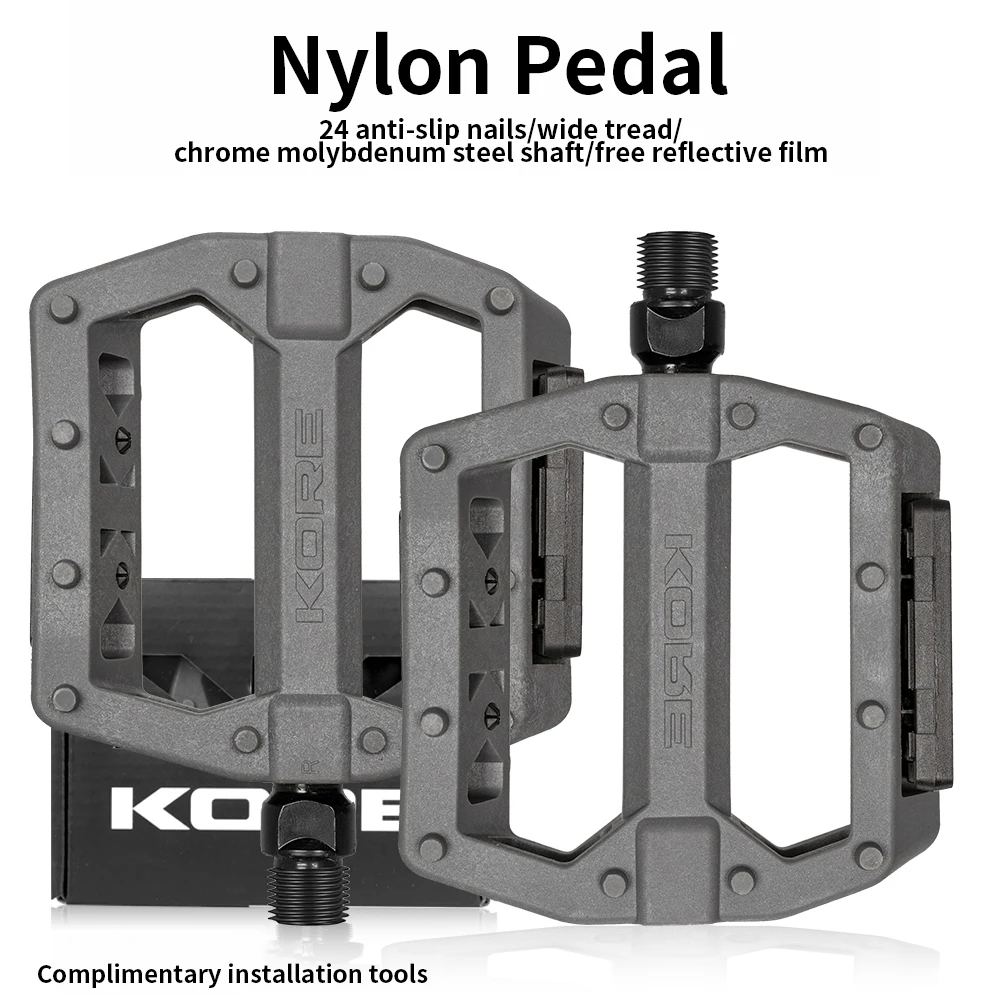 KORE MTB Racefiets Pedaal Lagerpedalen Antislip Vouwfiets Fixed Gear Waterbestendig Nylon Downhill Ultralicht voor 14 mm onderdeel