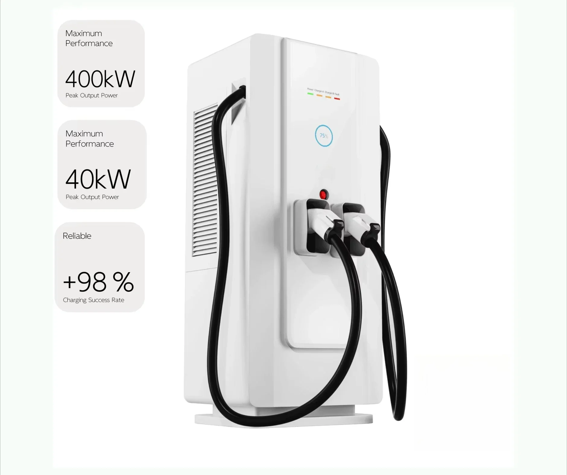 GCG 80kW GB/T DC EV Charger Dual Connectors Ground-Mounted with OCPP CE Certified for Electric Vehicle Charging Stations