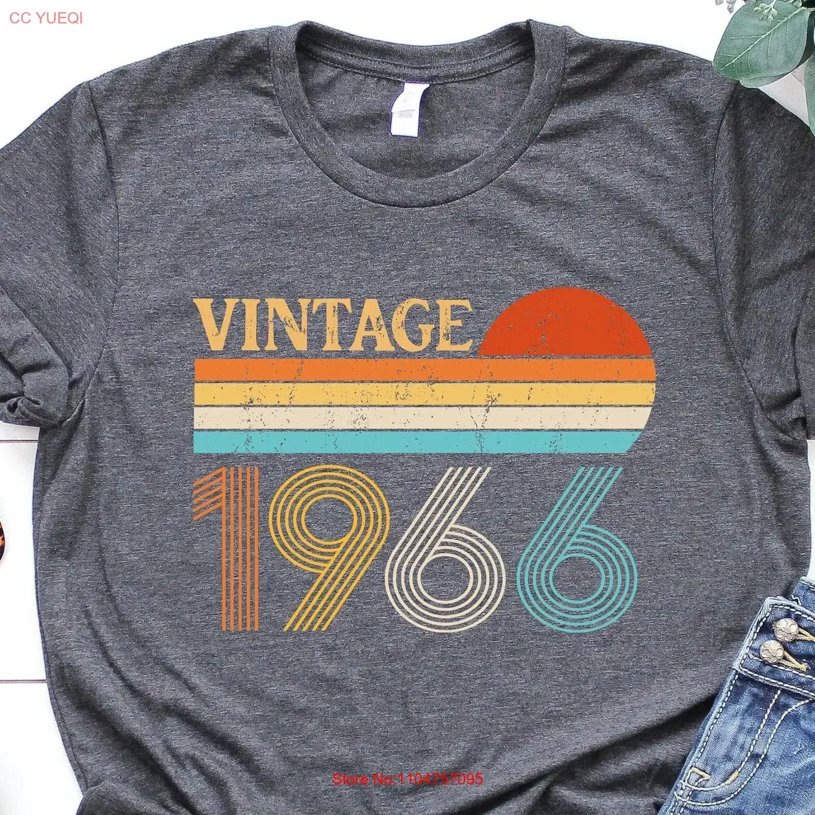 Vintage 1966 Retro T Shirt 59th Birthday 59 For Women Fifty ninth Men nine Best Friend vintage Washed Stretched homme