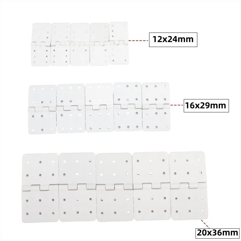 20 pcs Aircraft model fixed wing accessories nylon flat six hole hinge connection wing size hinge movable leaf