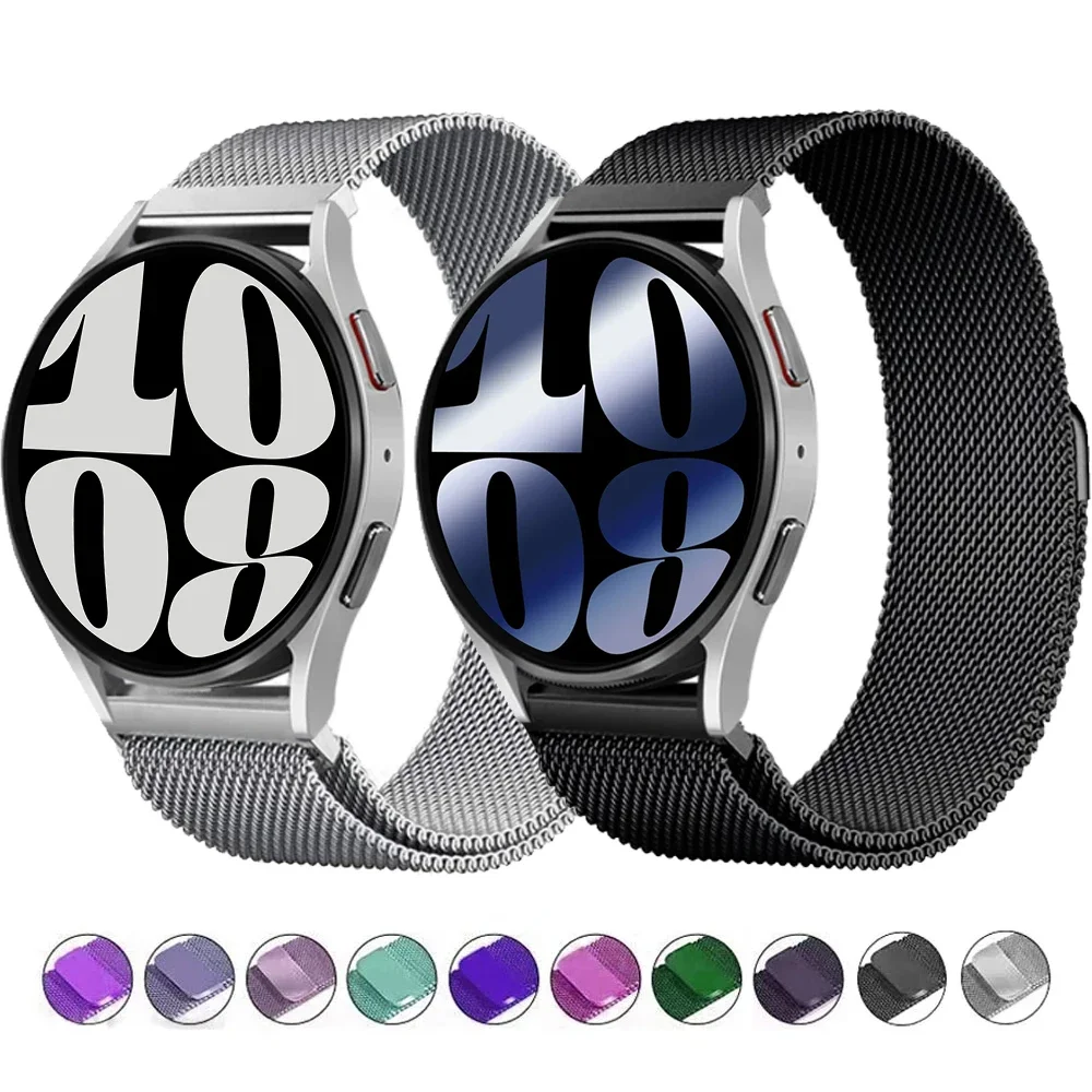 22mm 20mm Milanese loop band for Samsung Galaxy Watch 7-FE-5-pro-6-4-Classic Metal magnetic bracelet Huawei GT 5-4-3-2-2e strap