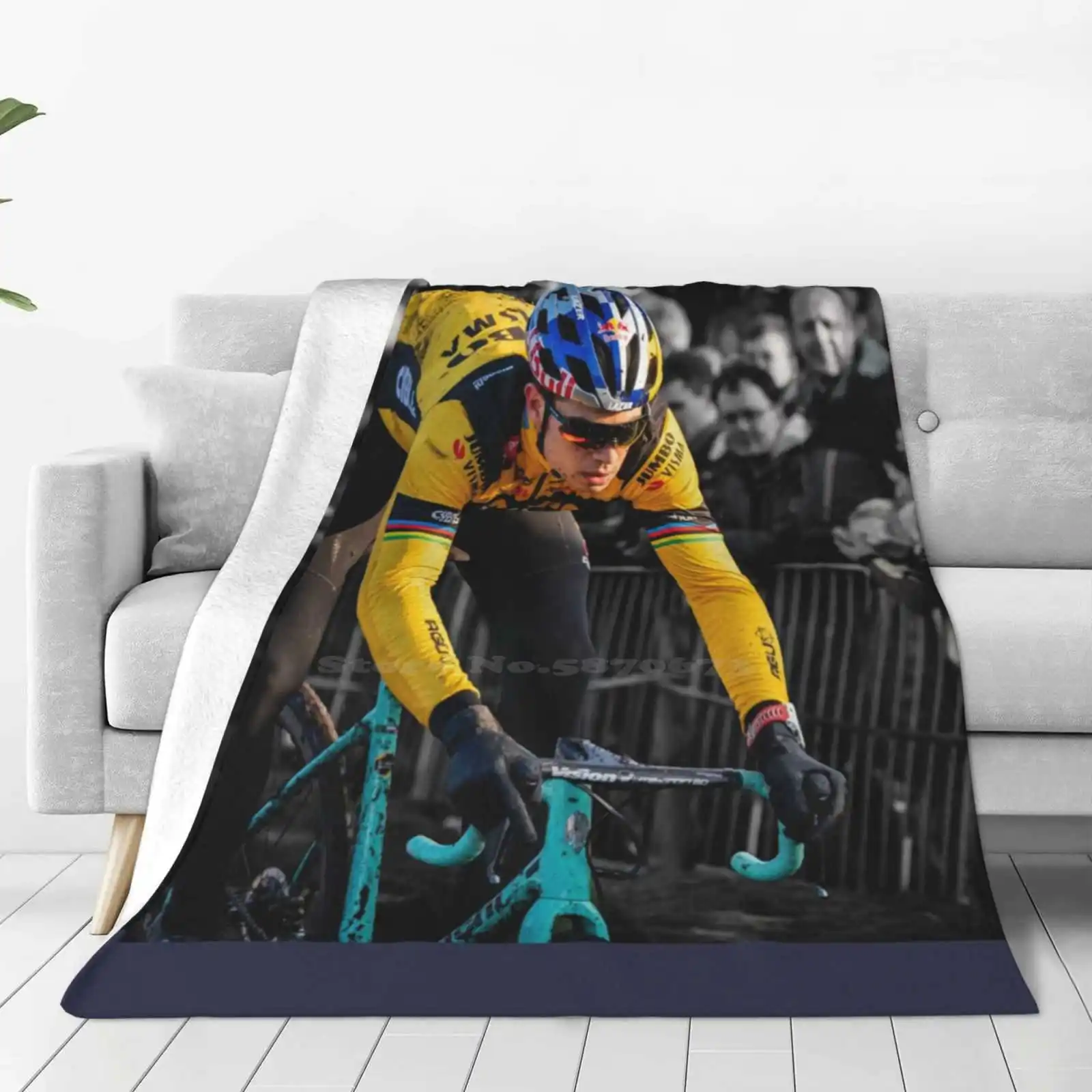 

Wout Van Aert In Action! Trend Style Funny Fashion Soft Throw Blanket Wout Van Aert Eart Aart Belgium Uae Mountain Cycling