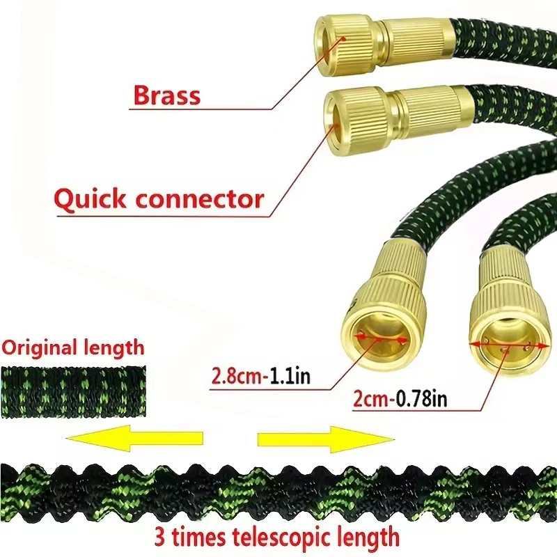 25FT-125FT Garden Hose Extensible Flexible Magic Hose High Pressure Car Cleaning Wash Pipe Courtyard Irrigation Watering Tool ﻿