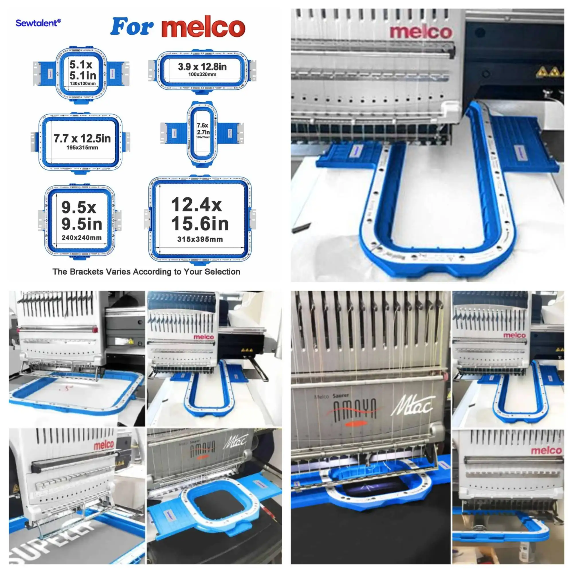 for Melco Amaya Bravo Magnetic Mighty Hoop Frame Embroidery Hoops for Amaya Bravo EMT16 Series Embroidery Machine