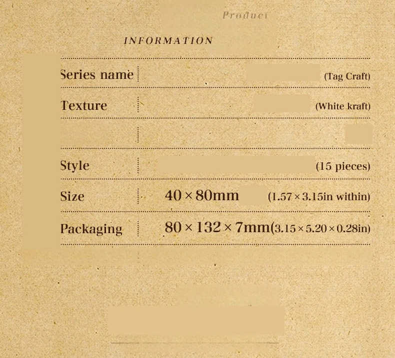 1pack/2pack Label Craft Studio Series Vintage Stickers Hard Card Tag Decoration 6 Designs Scrapbook DIY Creative Materials
