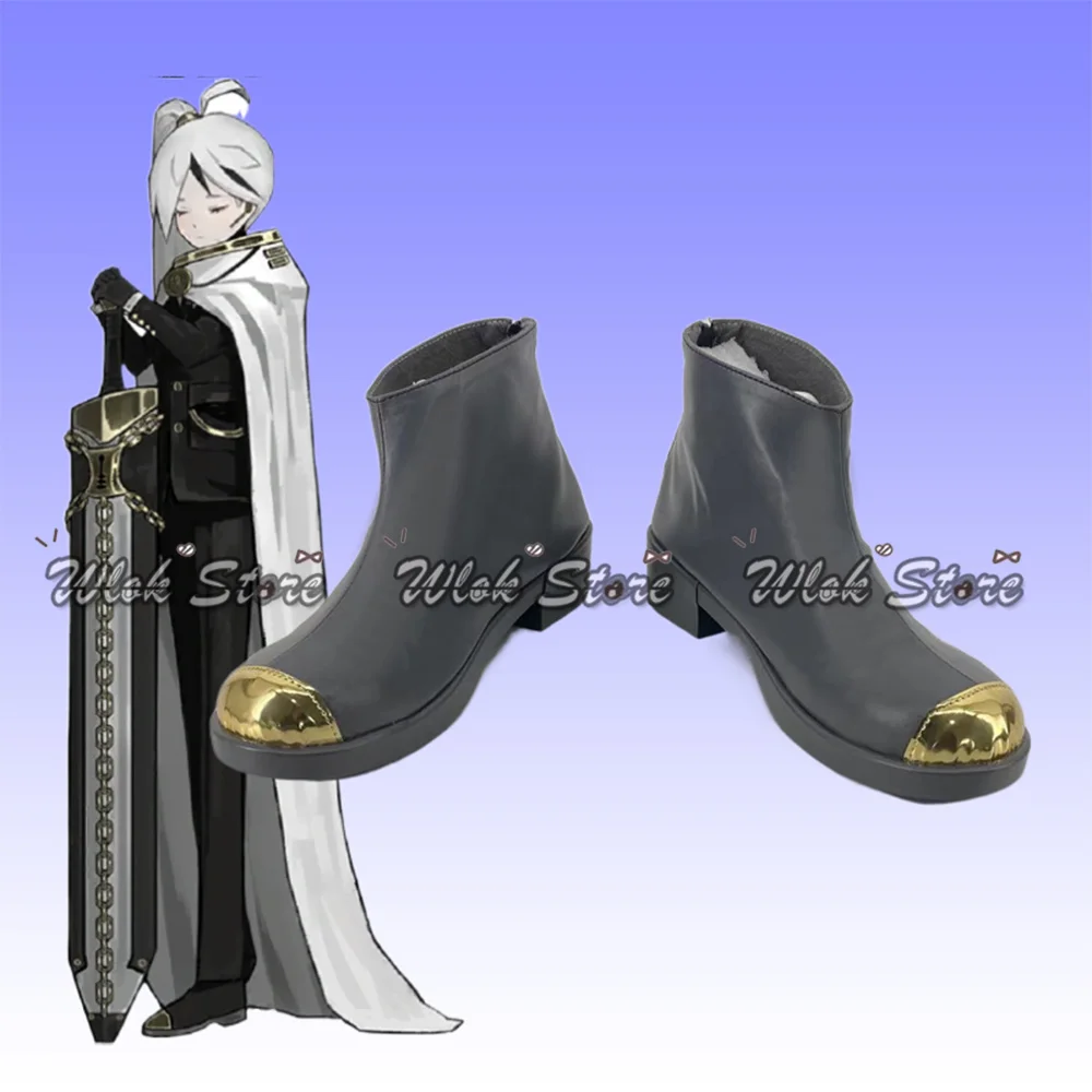 مكتبة الألعاب من Ruina Yan Vismok أحذية كوسبلاي أحذية سوداء مخصصة للنساء والرجال أحذية لعب الأدوار لحفلات الهالوين