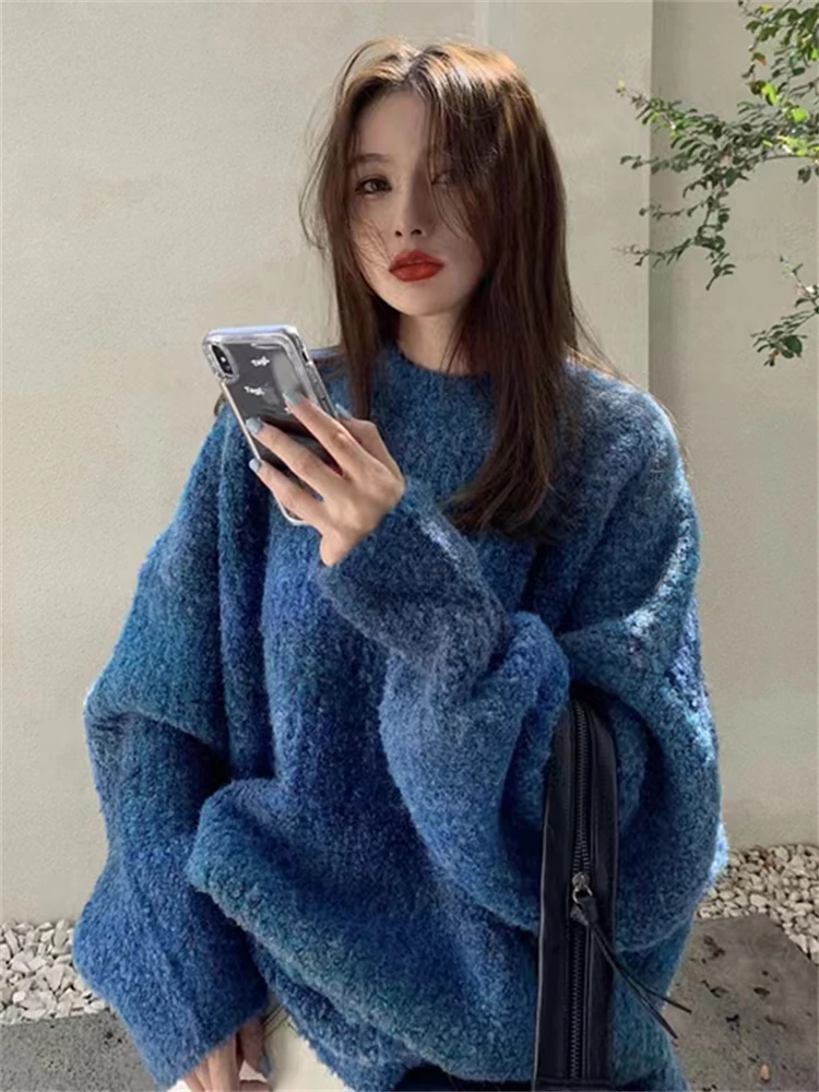 Sweater Women Winter Pullover Girls Sweater Oversize Knitting Tops Vintage Long Sleeve Fall Female Knitted Outerwear Warm Pull