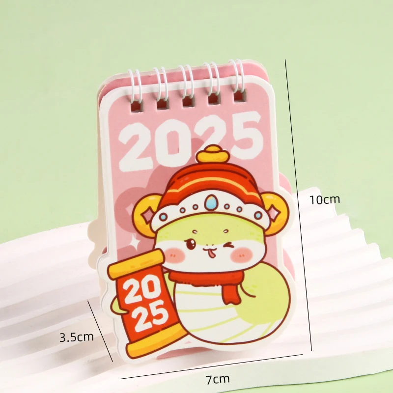 Creative Mini Cartoon Snake Calendar Special-shaped Small Desk Calendar Pocket Portable Calendar Desktop Decoration Small Gifts