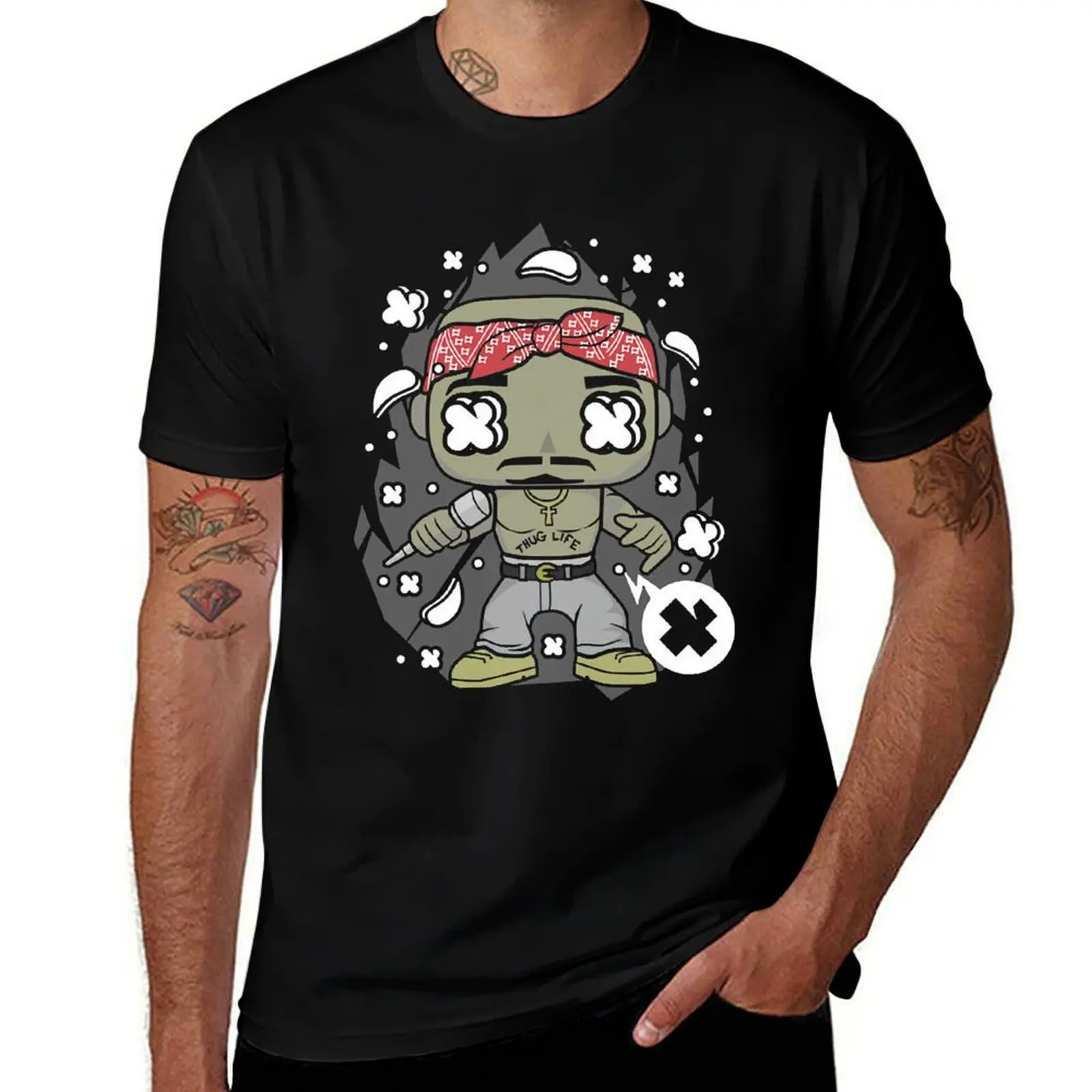 

2pac pop culture cartoon superhero lover gift T-Shirt funny t shirts dark humor cotton t shirt man